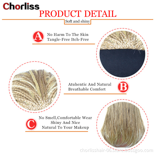 Wholesale  Ombre High Quality Black Blonde Long Braids headband Wigs Turban Synthetic Wigs With Headband Easy Attached For Woman